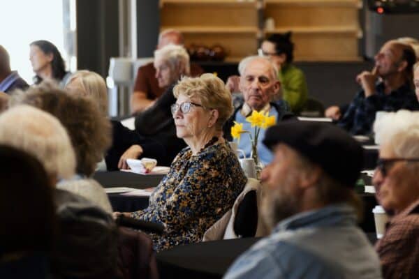 Image shows an audience enjoying Sinfonia Viva's Melodic Moments at Derby's Museum of Making
