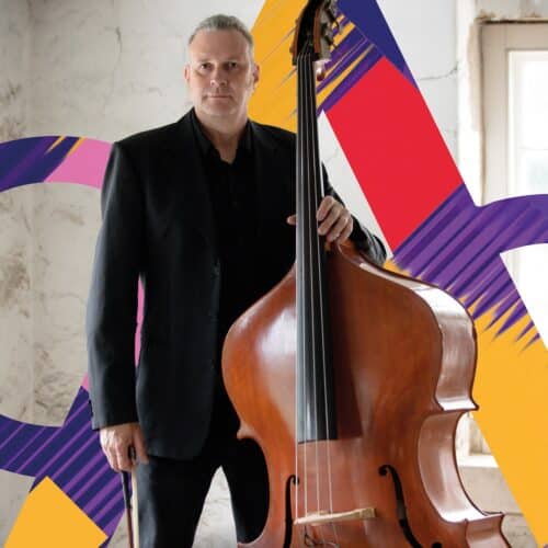 Image shows double bass player David Ayre